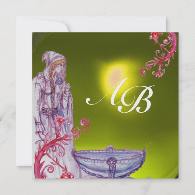 VIVIEN MONOGRAM yellow topaz ice Invitation (Front)