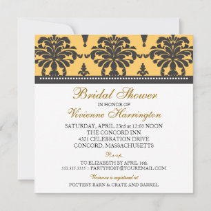 Vivienne Damask Bridal Shower Invitation