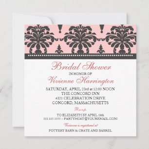 Vivienne Damask Bridal Shower Invitation