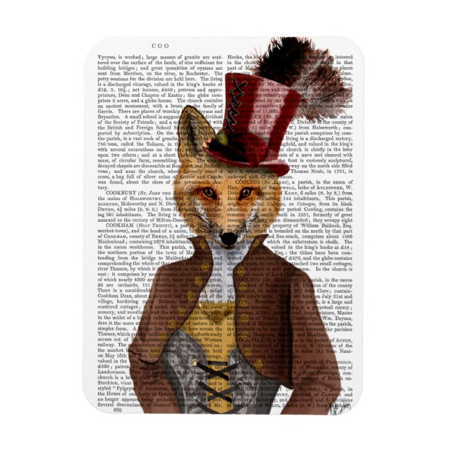 Vivienne Steampunk Fox Magnet (Vertical)