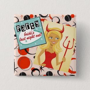 vixen party 15 cm square badge