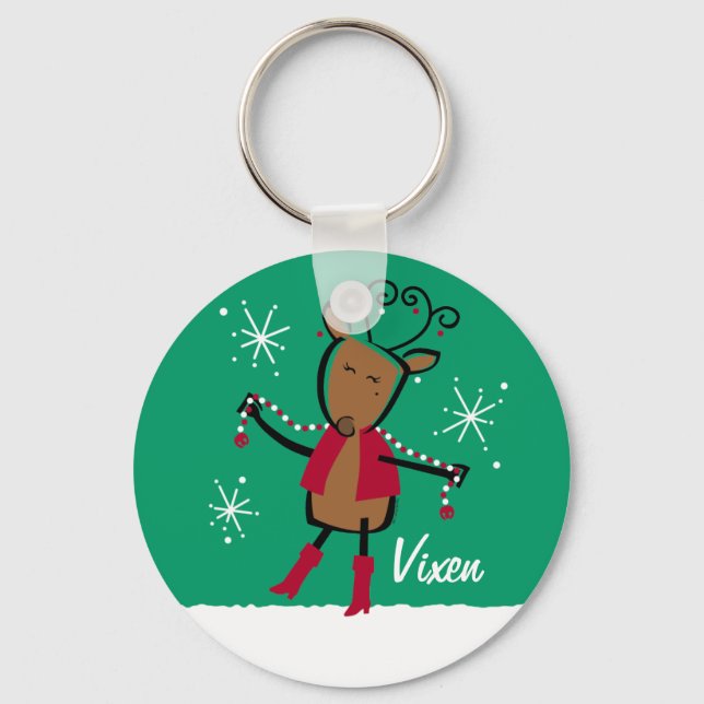 Vixen Reindeer Custom Keychain (Front)