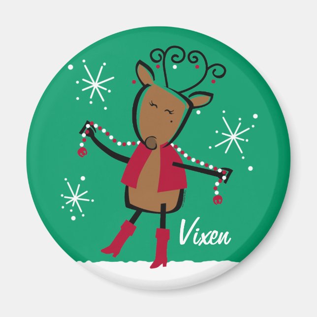 Vixen Reindeer Custom Magnet (Front)
