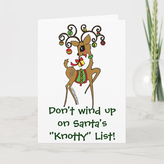 Vixen / Santa's "Knotty" List Holiday Card (Front)