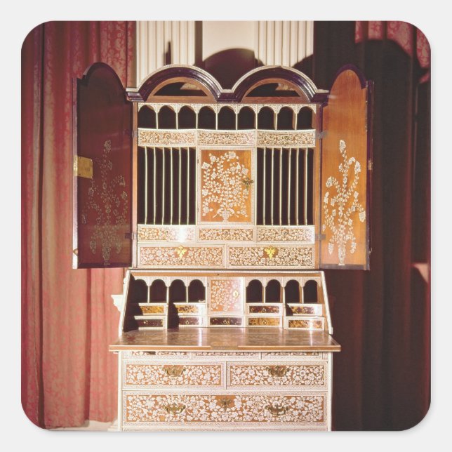 Vizagapatam bureau cabinet square sticker (Front)