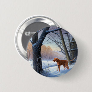 Vizla Let It Snow Christmas 6 Cm Round Badge