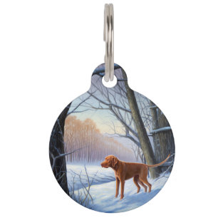 Vizla Let It Snow Christmas Pet Tag