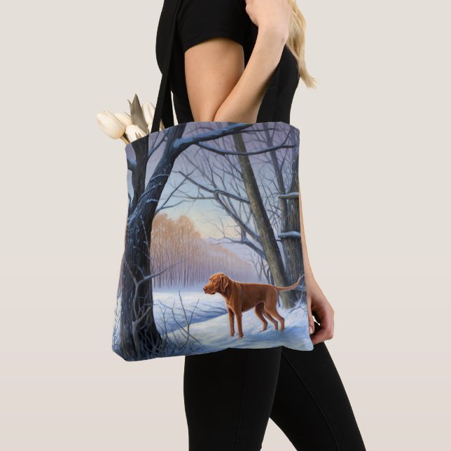 Vizla Let It Snow Christmas  Tote Bag (Close Up)