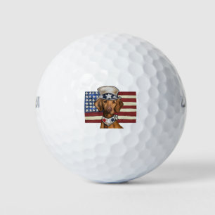 Vizsla 4th of July Golf Balls
