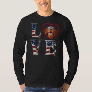 Vizsla 4th Of July Memorial Day Veterans Love Amer T-Shirt