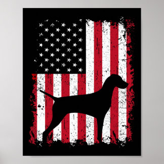 Vizsla 4th Of July Patriotic American Usa Flag Gif Poster