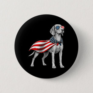 Vizsla 4th Of July Us Aamerican Flag Dog Patriotic 6 Cm Round Badge