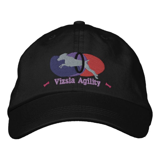 Vizsla Agility Tire Jump Hat (Pinks & Purples) (Front)
