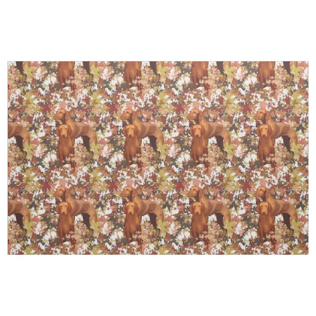 Vizsla and Autumn Leaves Fabric (Fat Quarter)