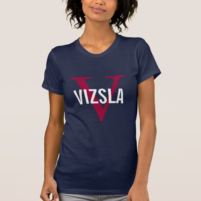 Vizsla Breed Monogram Design T-Shirt (Front)