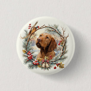 Vizsla Christmas 3 Cm Round Badge