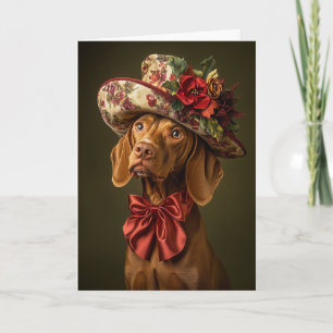 Vizsla Christmas Card Elegant Victorian Dog