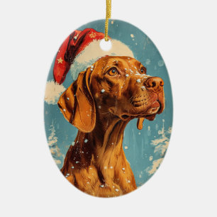 Vizsla Christmas Ceramic Tree Decoration