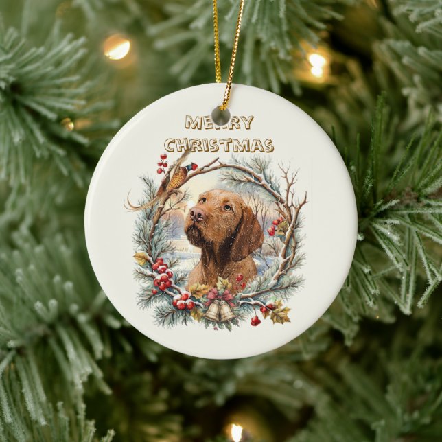 Vizsla Christmas  Ceramic Tree Decoration (Tree)