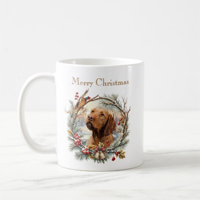 Vizsla Christmas  Coffee Mug (Left)
