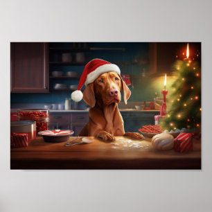 Vizsla Christmas Cookies Festive Holiday Poster