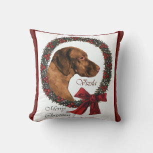 Vizsla Christmas Cushion