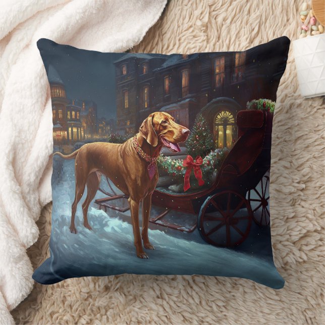 Vizsla Christmas Festive Season  Cushion (Blanket)