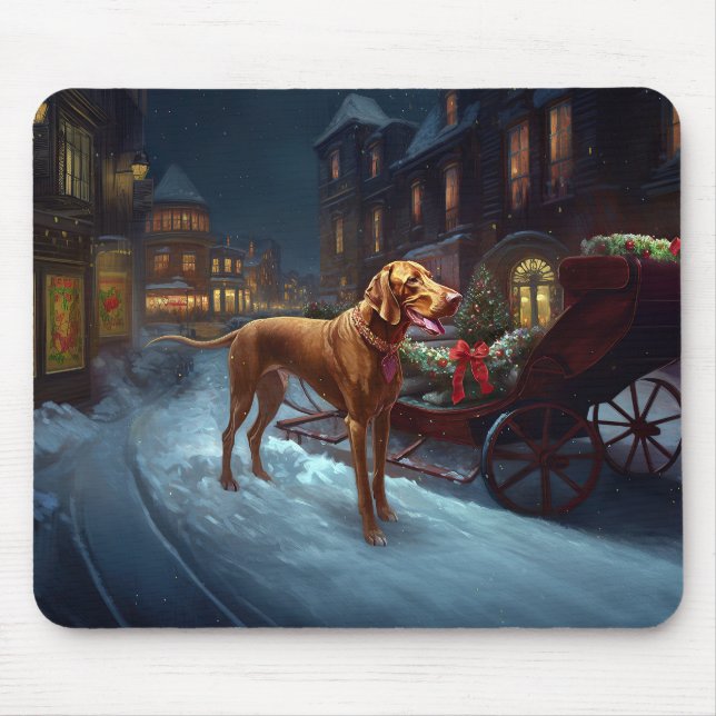 Vizsla Christmas Festive Season  Mouse Pad (Front)