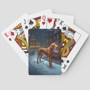 Vizsla Christmas Festive Season Playing Cards