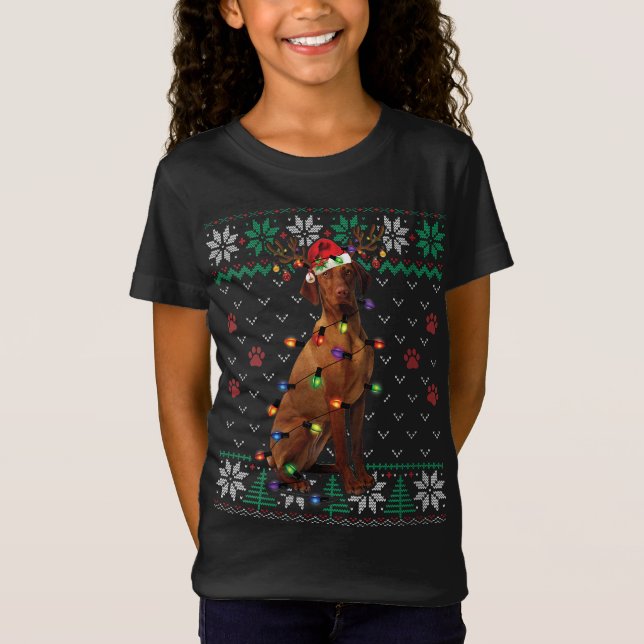Vizsla Christmas Ugly Sweater Funny Pug Dog Lover  (Front)