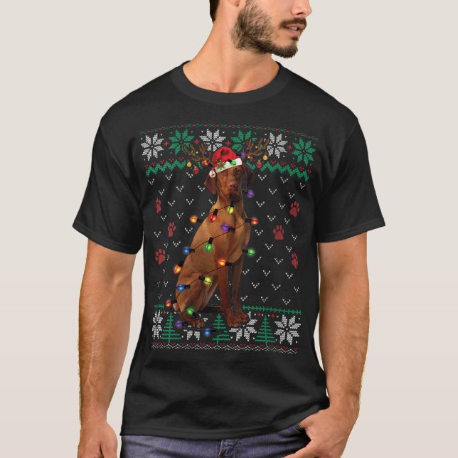 Vizsla Christmas Ugly Sweater Funny Pug Dog Lover  (Front)