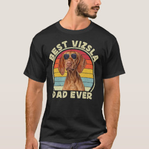 Vizsla Dad For Men Retro Hungarian Vizsla Dad Dog  T-Shirt