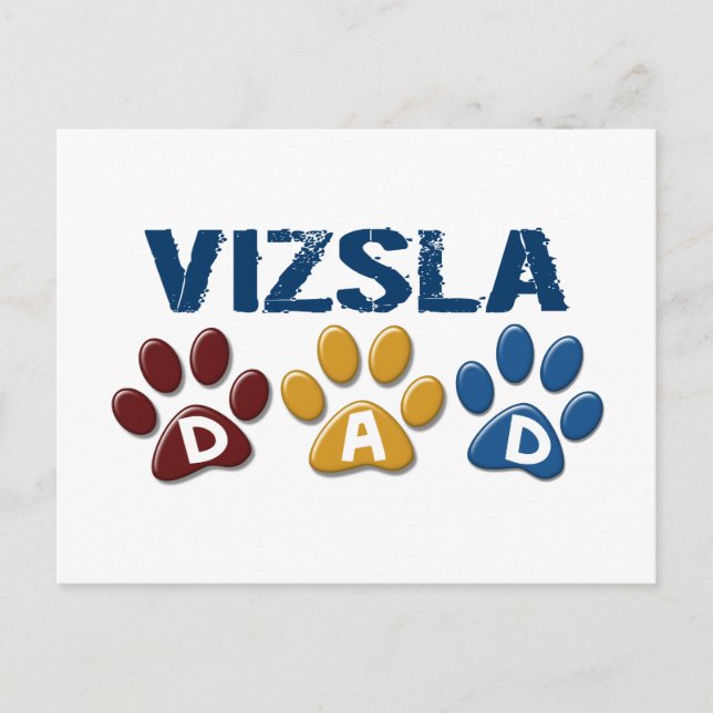 VIZSLA Dad Paw Print 1 Postcard (Front)