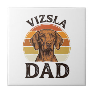 Vizsla Dad Vintage Engraving Dog Design_1 Tile