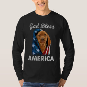 Vizsla Dog American USA Flag 4th of July Dog  Owne T-Shirt