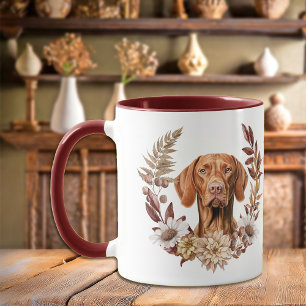 Vizsla Dog Autumn Wreath Mug