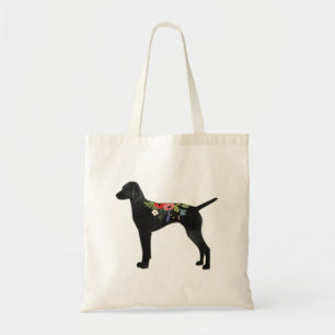 Vizsla Dog Breed Boho Foral Silhouette Tote Bag