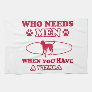 Vizsla dog breed designs tea towel