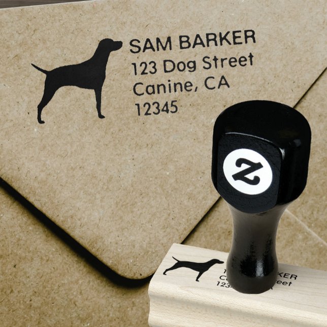 Vizsla Dog Breed Silhouette Return Address Rubber Stamp (Creator Uploaded)