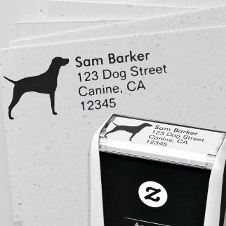Vizsla Dog Breed Silhouette Return Address Self-inking Stamp