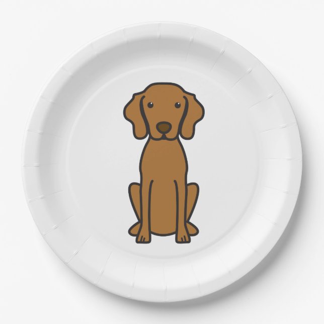 Vizsla Dog Cartoon Paper Plate (Front)