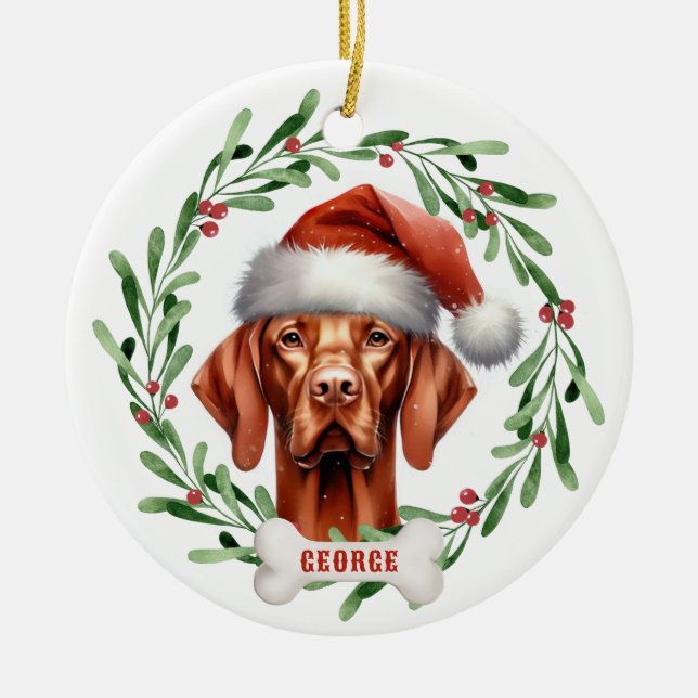 Vizsla Dog Ceramic Circle Ornament (Front)