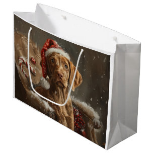 Vizsla Dog Christmas Festive Large Gift Bag