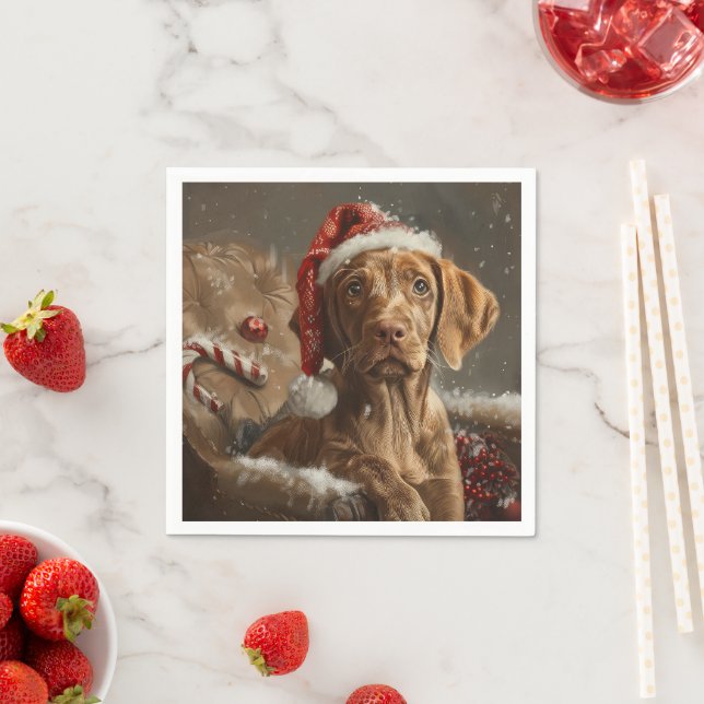 Vizsla Dog Christmas Festive  Napkin (Insitu)