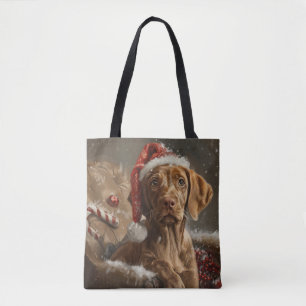 Vizsla Dog Christmas Festive Tote Bag