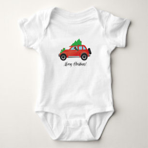 Vizsla Dog Driving a Christmas Car Baby Bodysuit