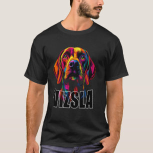 Vizsla Dog Face Colourful Vizsla Owner Lover Men W T-Shirt
