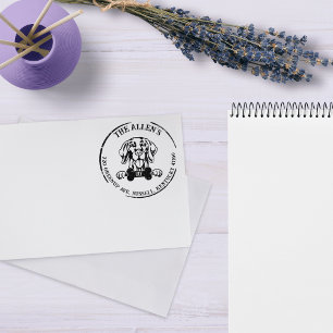 Vizsla Dog Family Return Address  Rubber Stamp