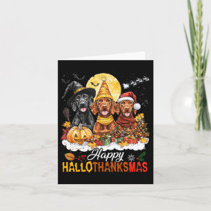 Vizsla Dog Halloween Christmas Happy Hallothanksma Card