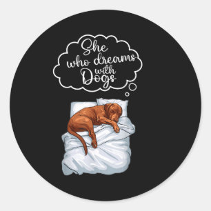 Vizsla Dog Nightgown Pajama Classic Round Sticker